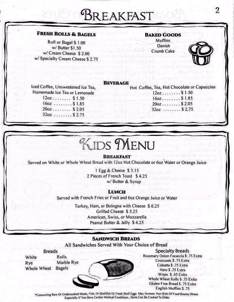 Menu page 1