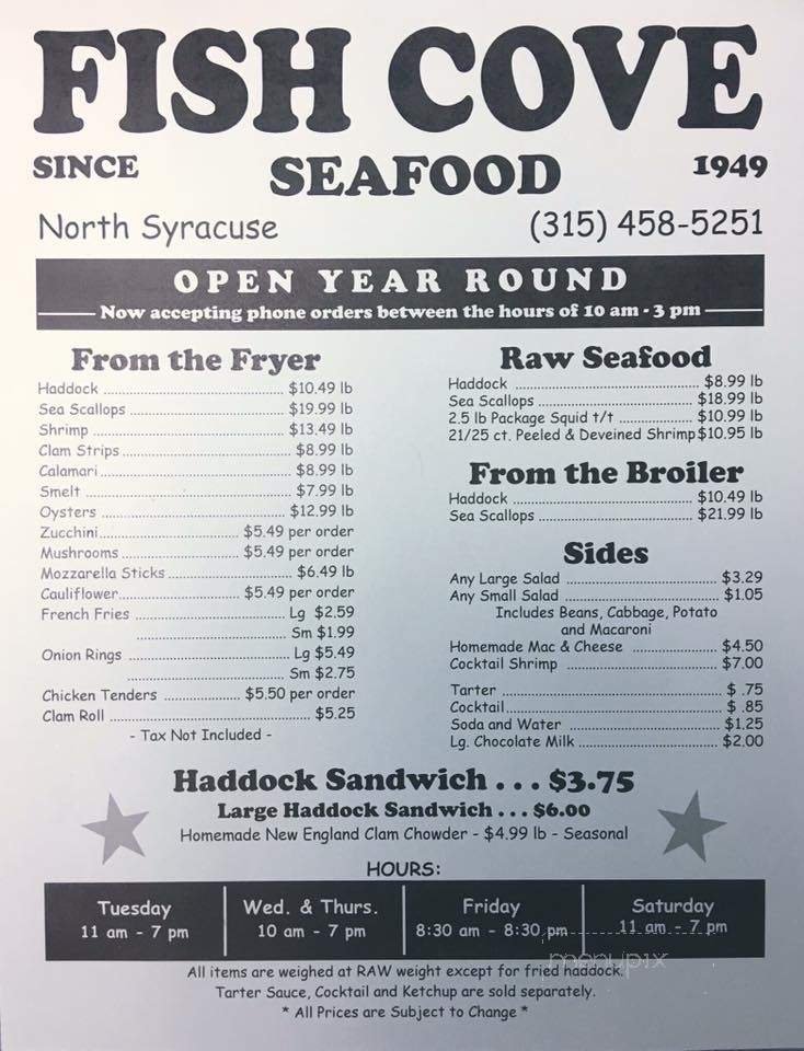 Menu page 1