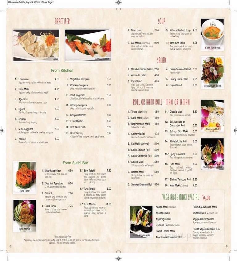 Menu page 1