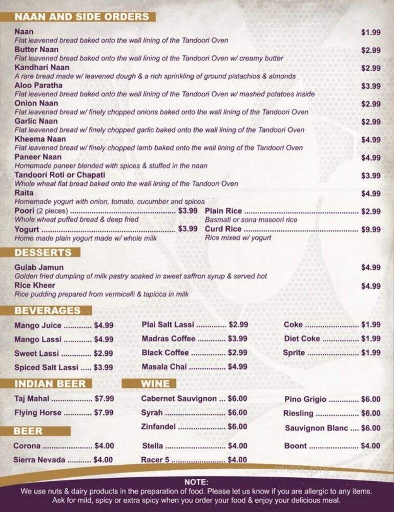 Menu page 1