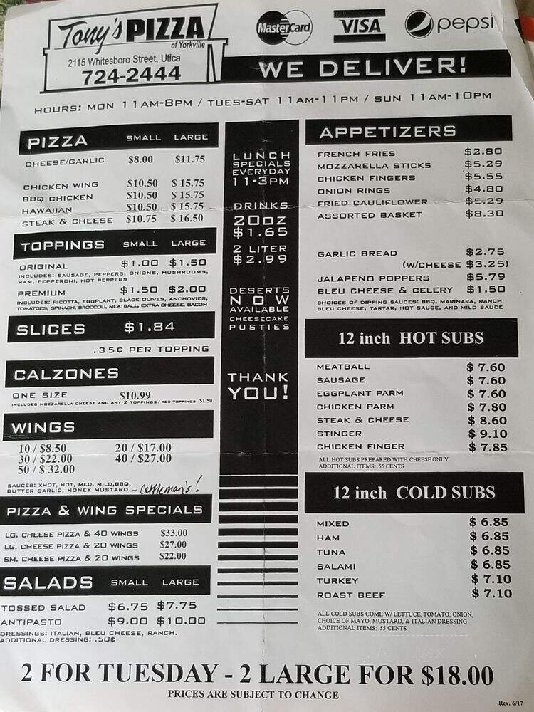 Menu page 1