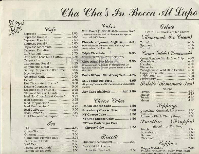 Menu page 1