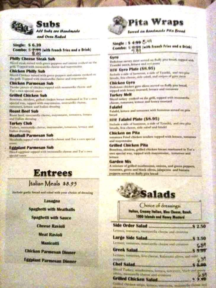 Menu page 1