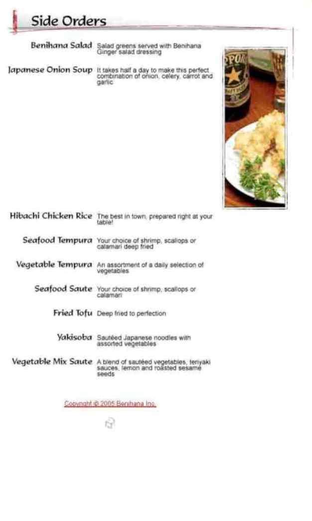 Menu page 1