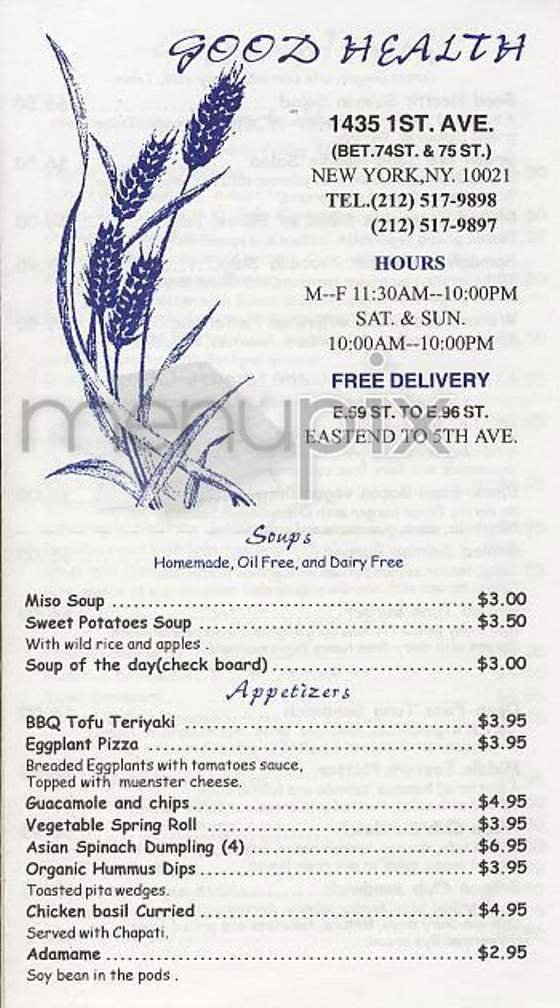 Menu page 1
