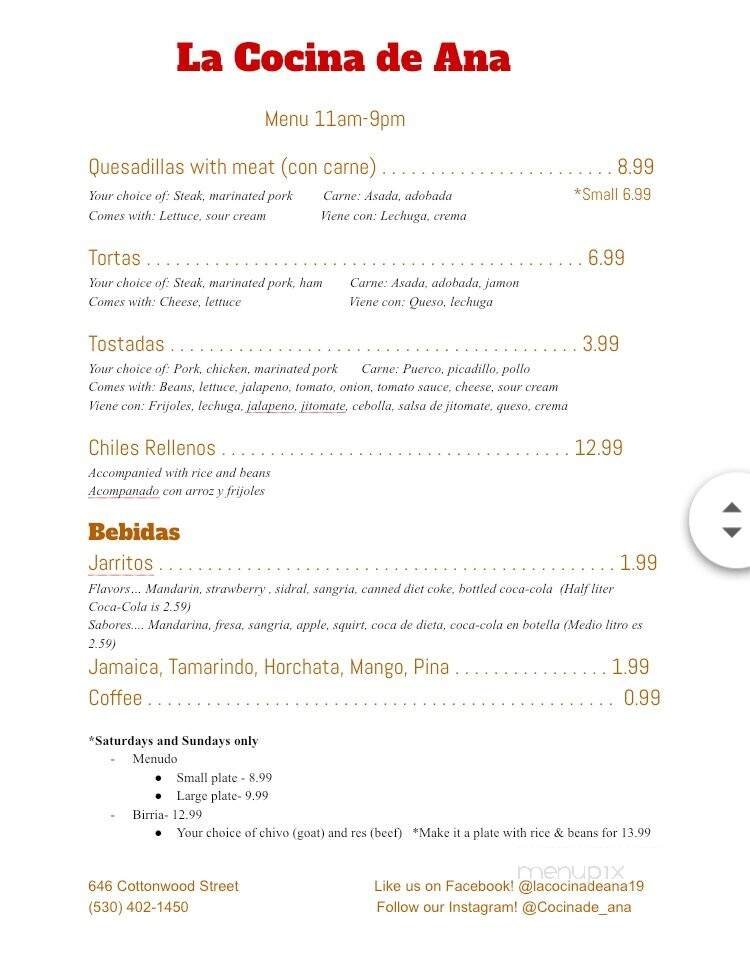 Menu page 1
