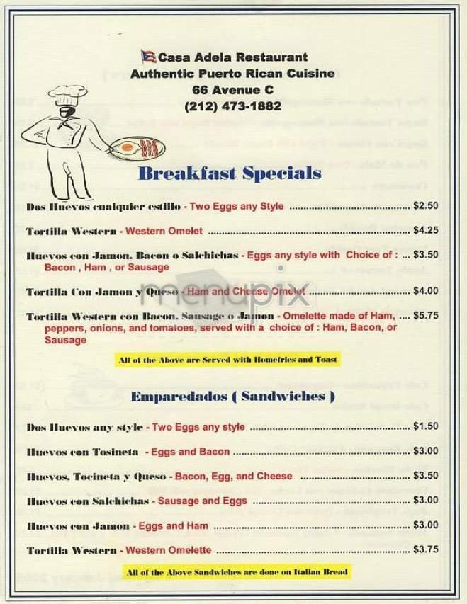Menu page 1
