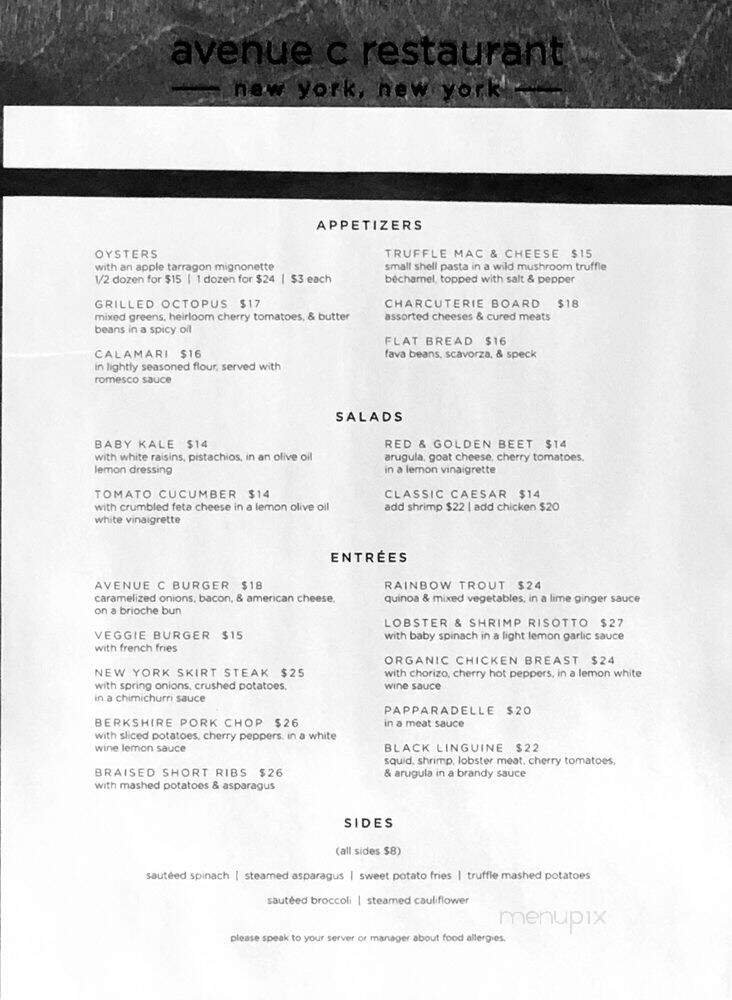 Menu page 1