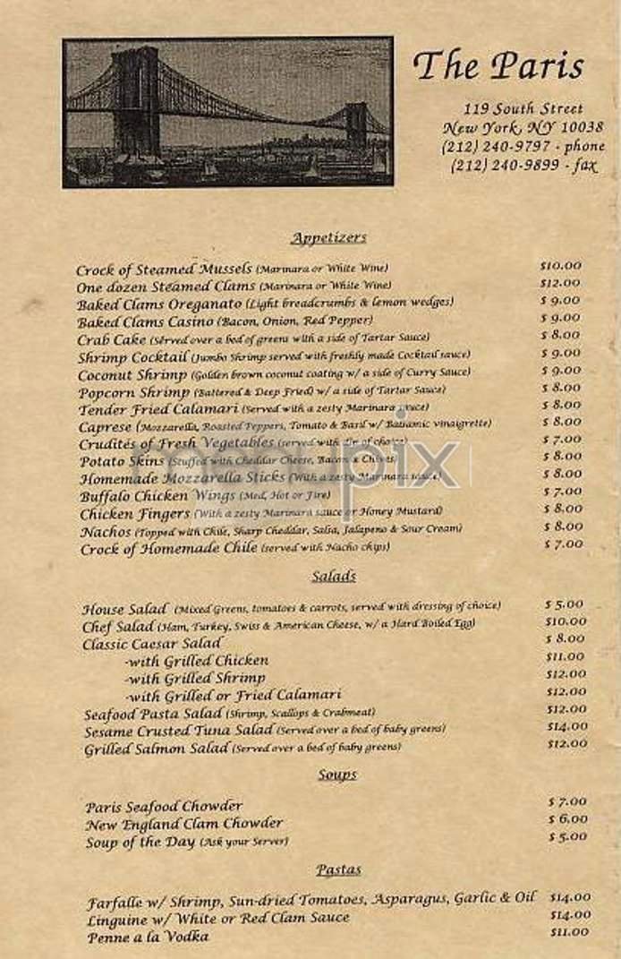 Menu page 1