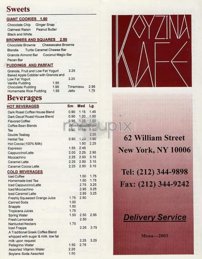Menu page 1