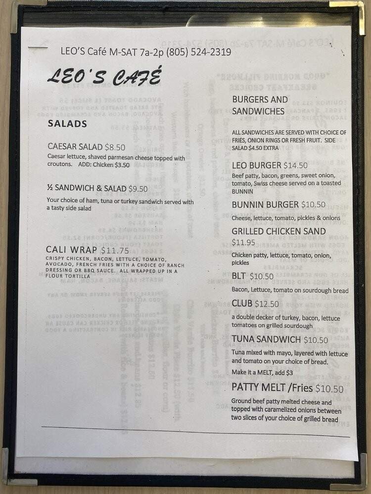 Menu page 1