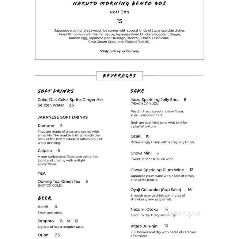 Menu page 1