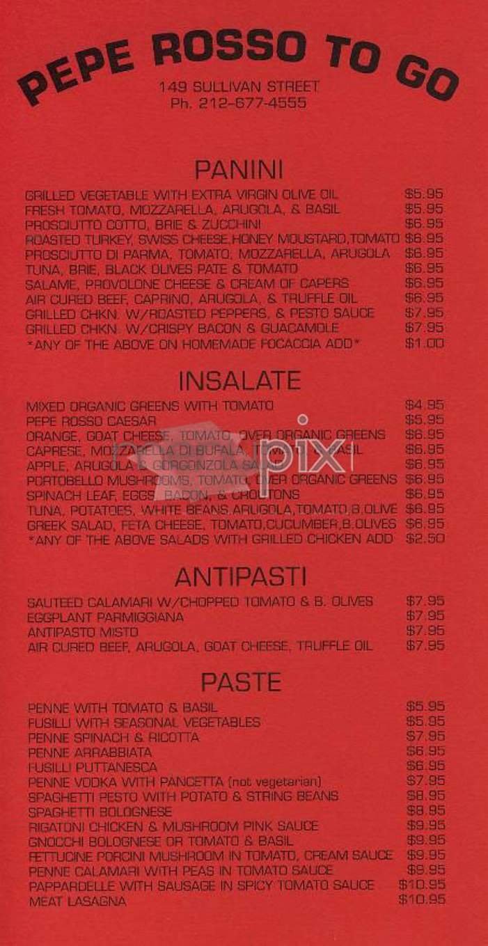 Menu page 1