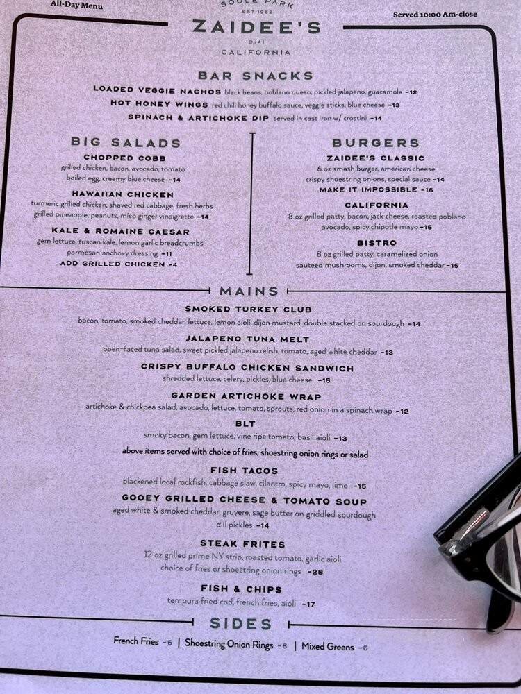 Menu page 1