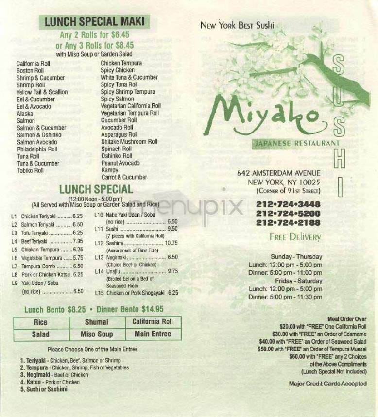 Menu page 1