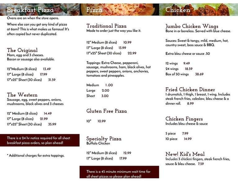 Menu page 2