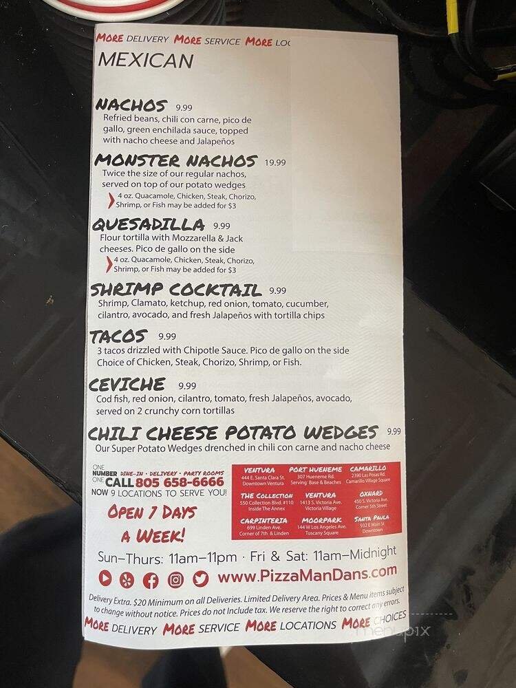 Menu page 1