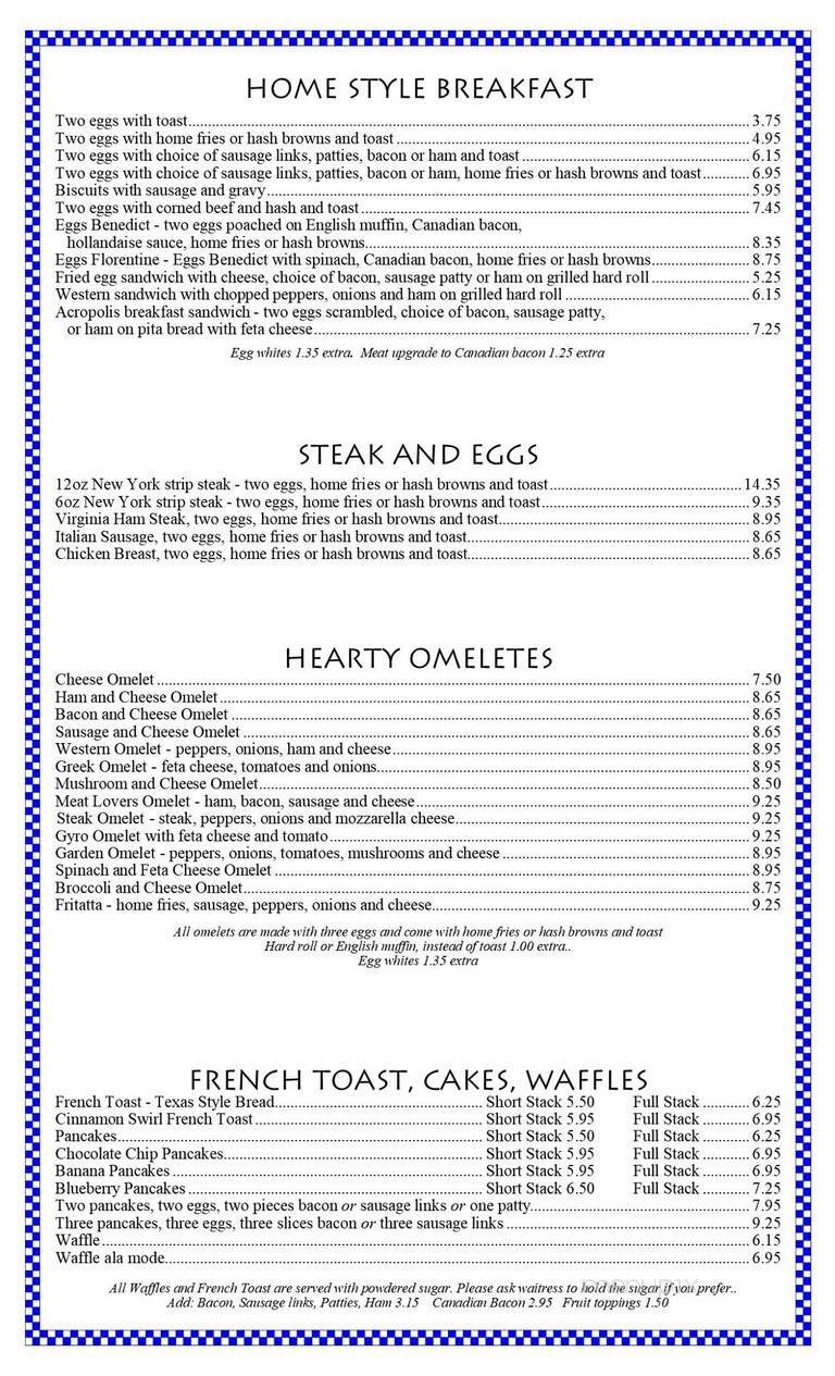 Menu page 1