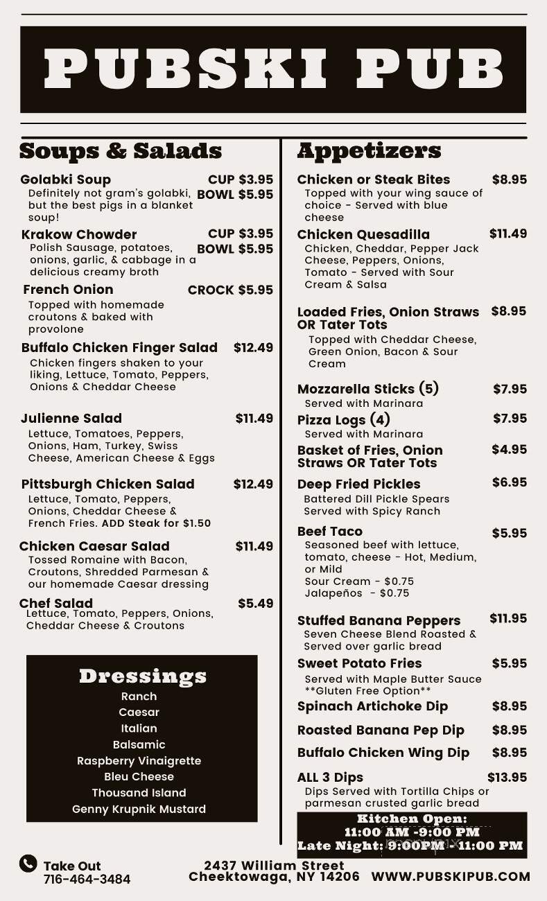 Menu page 1