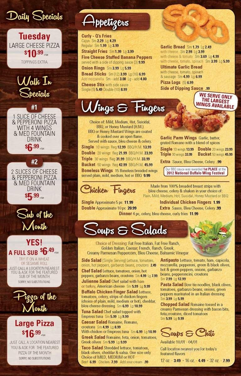 Menu page 1