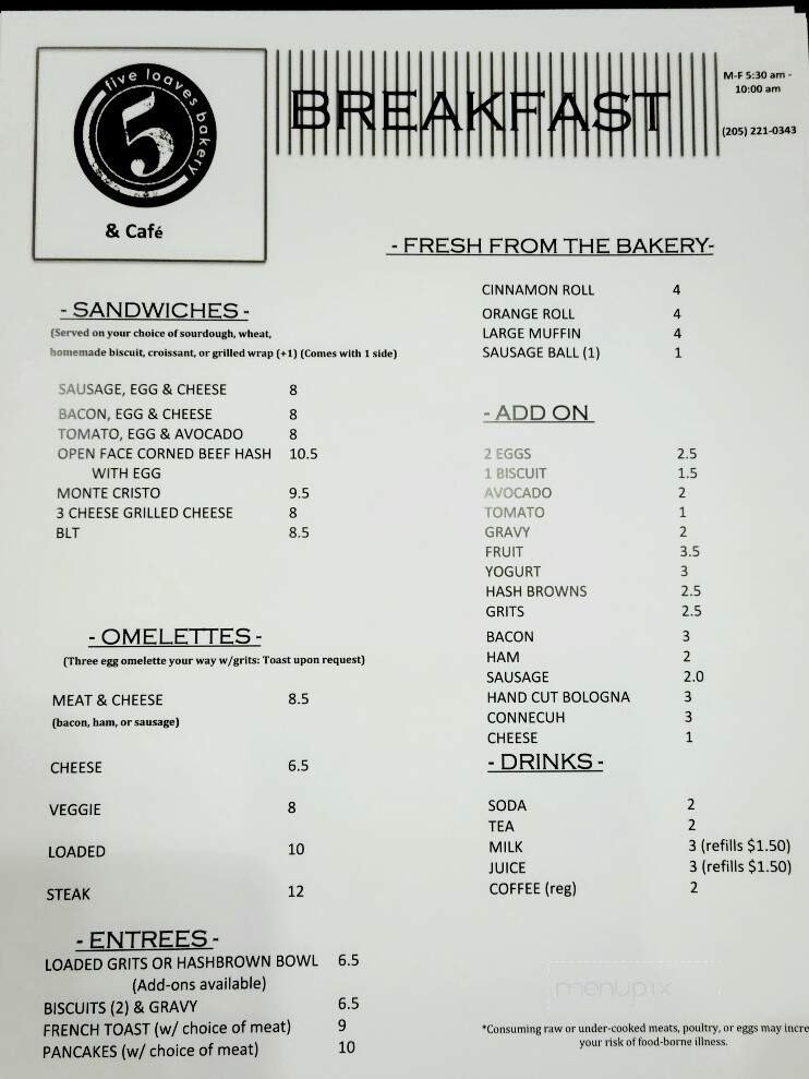 Menu page 1