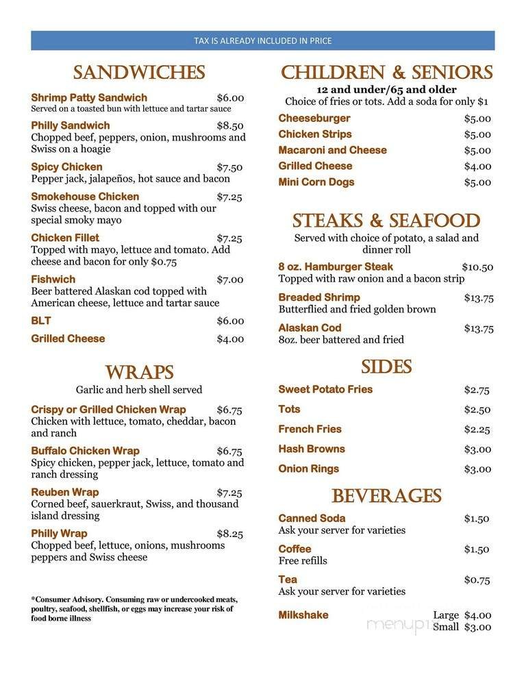 Menu page 1