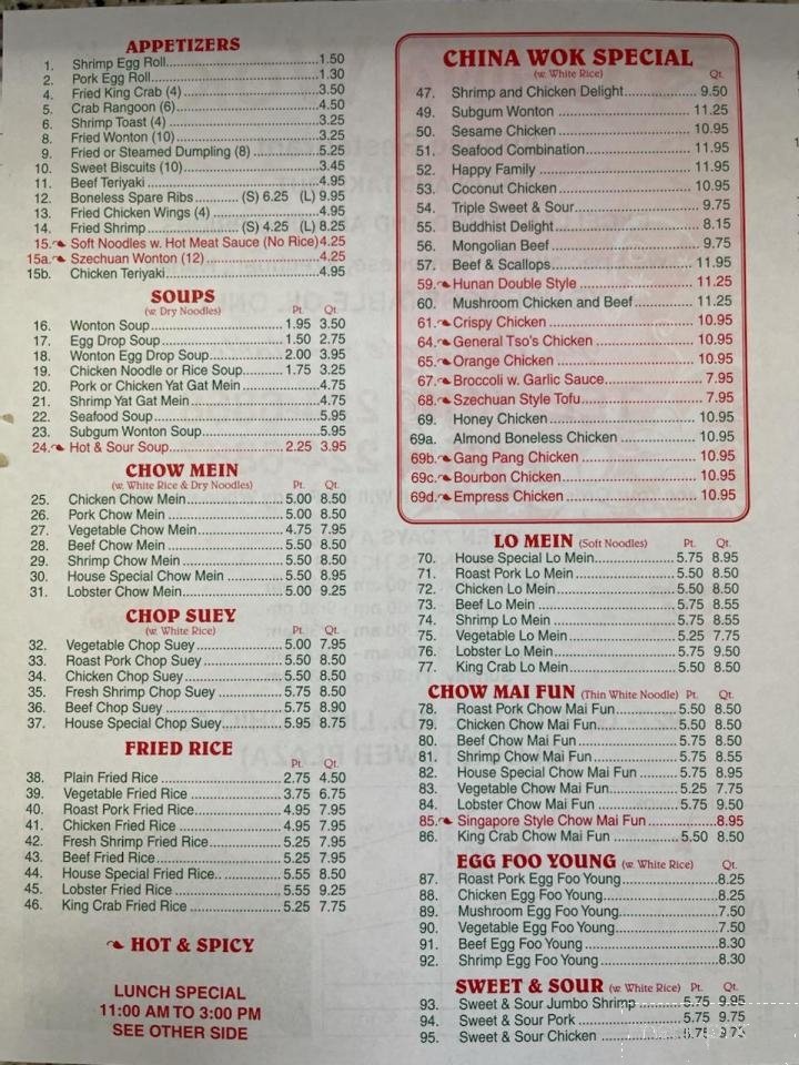 Menu page 1