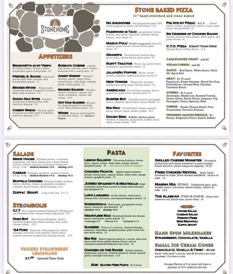 Menu page 1