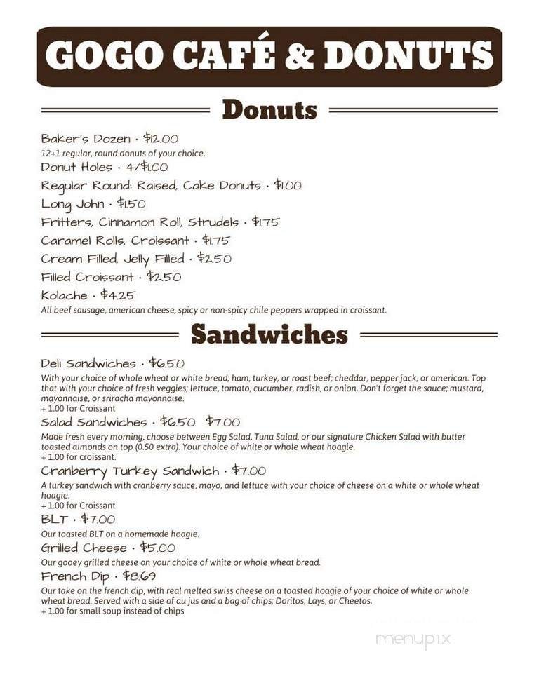 Menu page 1