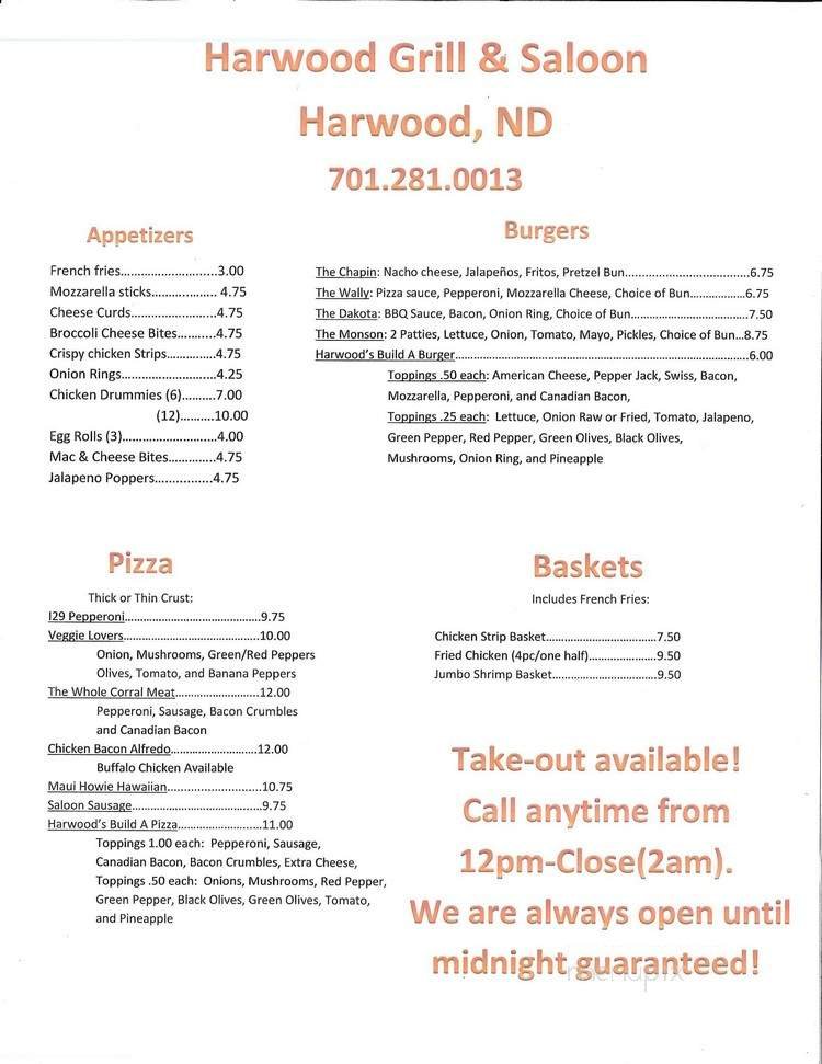 Menu page 1