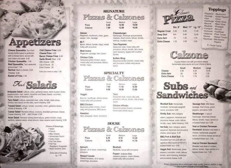 Menu page 1