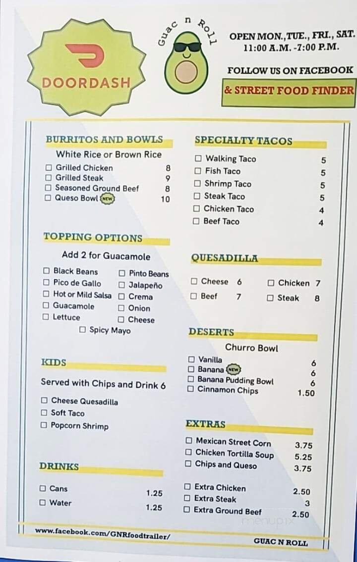 Menu page 2
