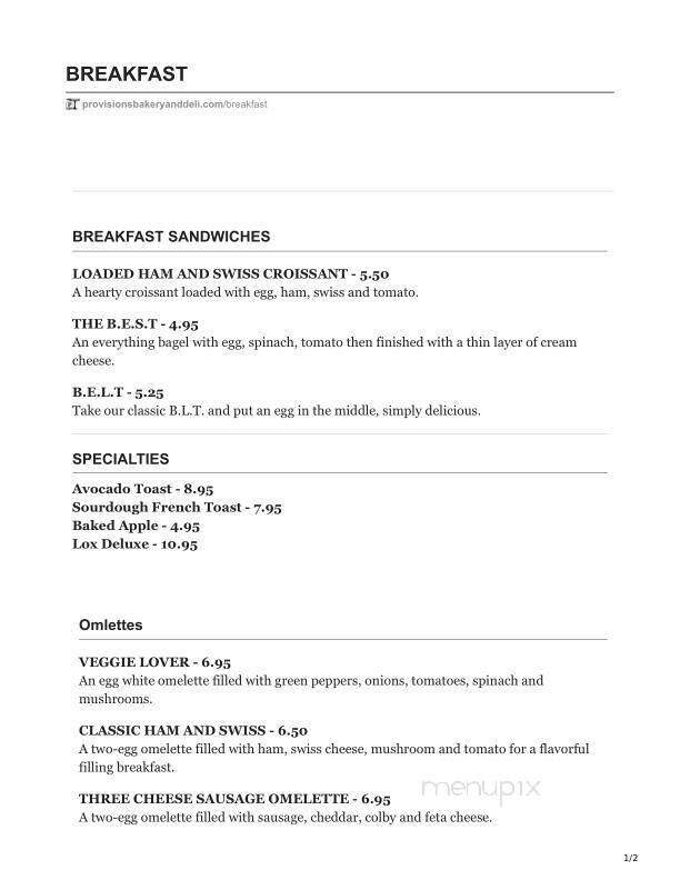 Menu page 1