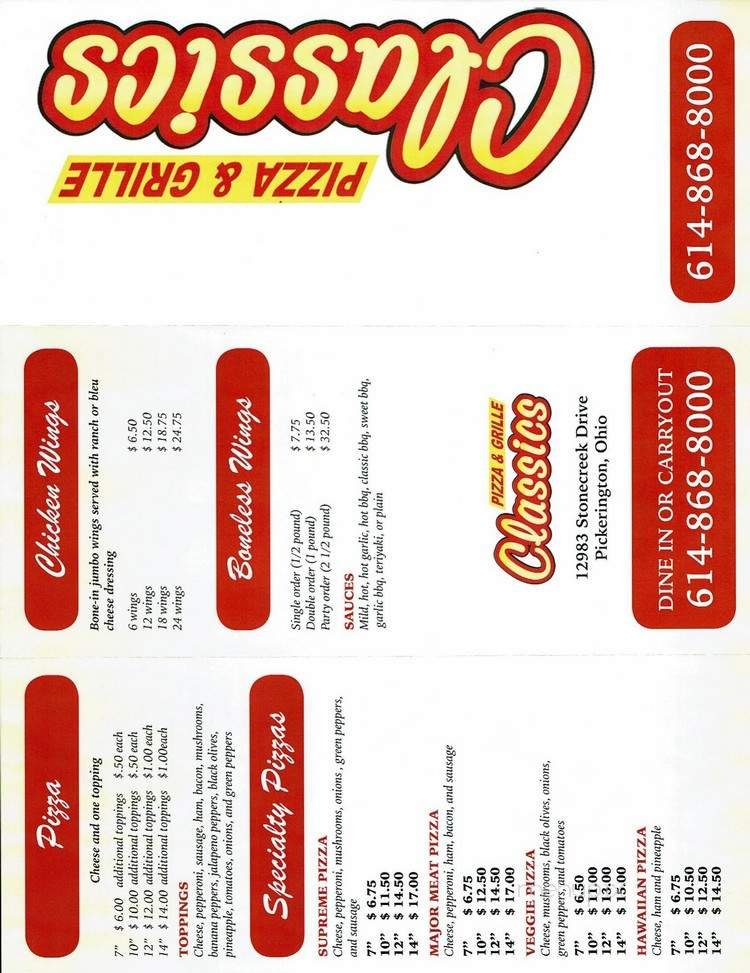 Menu page 1