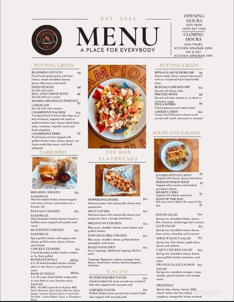 Menu page 1