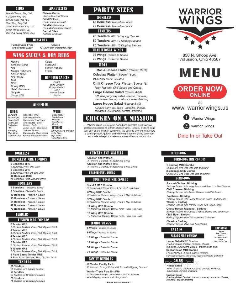 Menu page 1