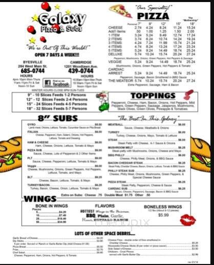Menu page 1
