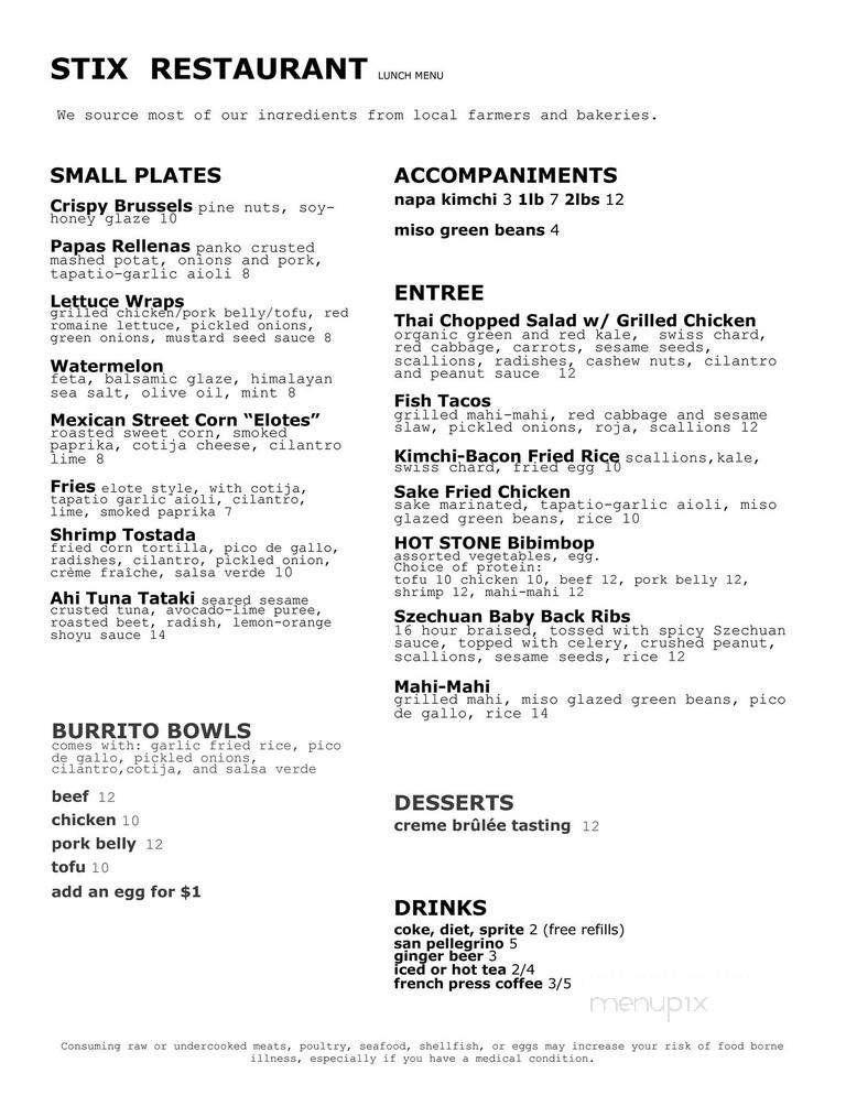 Menu page 1