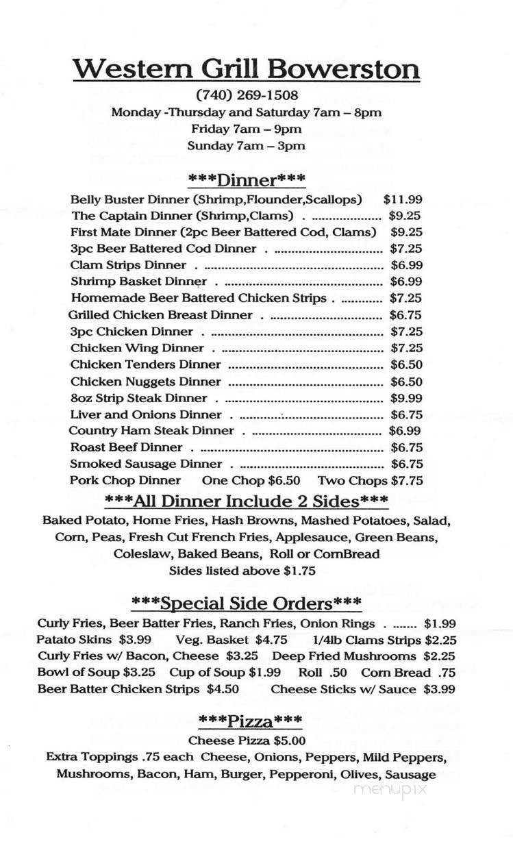 Menu page 1