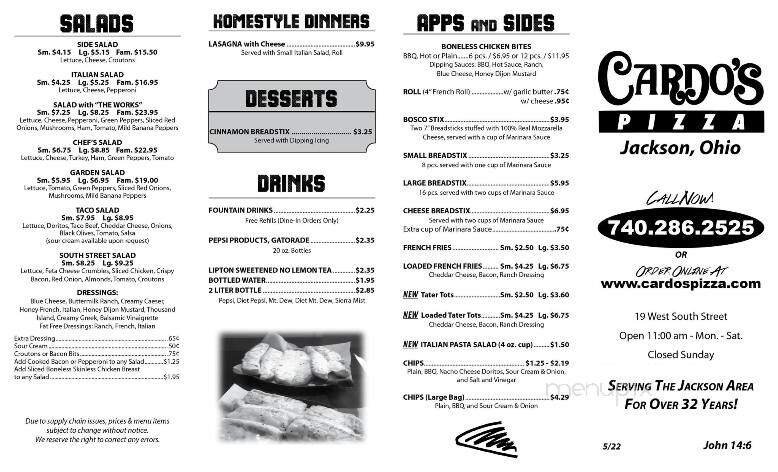 Menu page 1