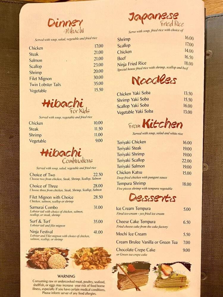 Menu page 1