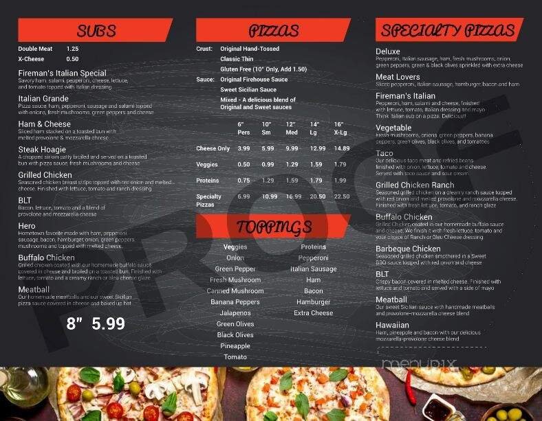Menu page 1