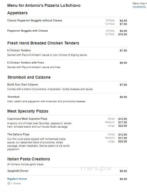 Menu page 1
