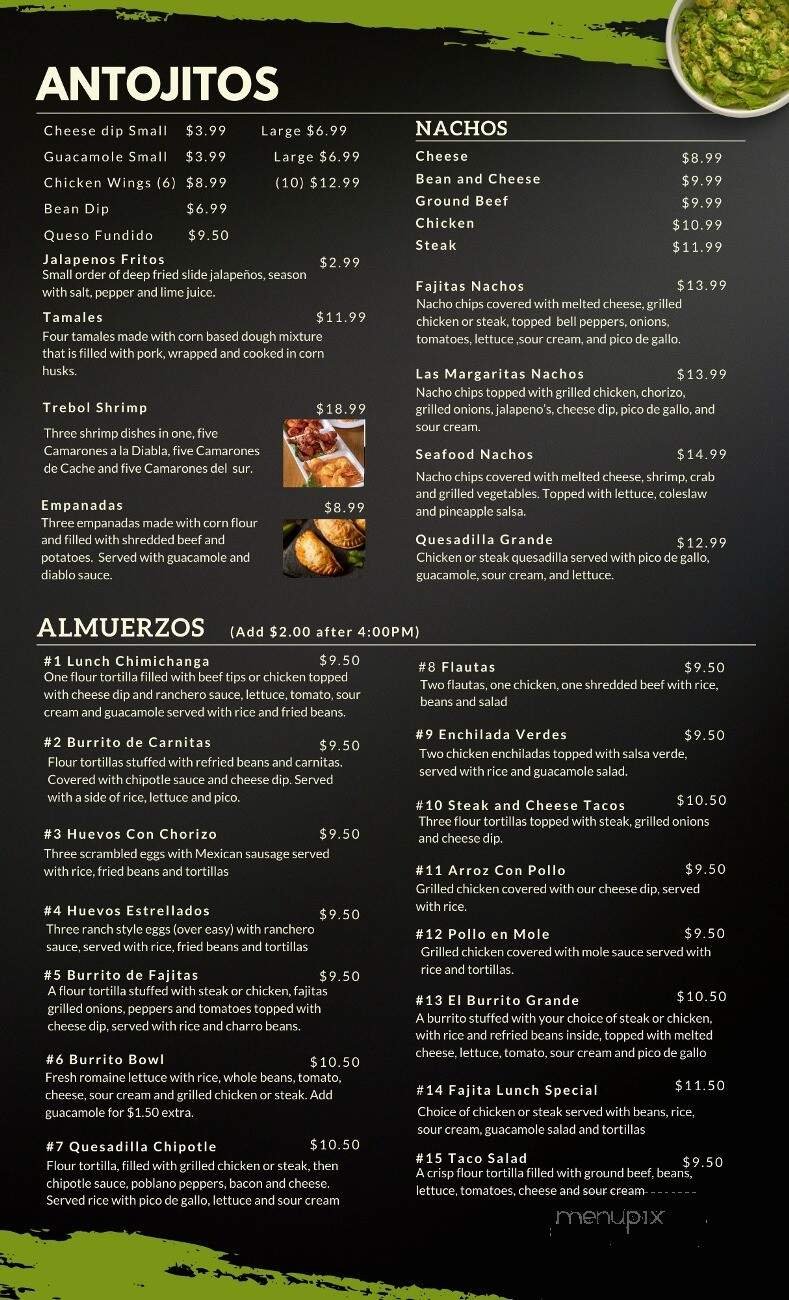 Menu page 1