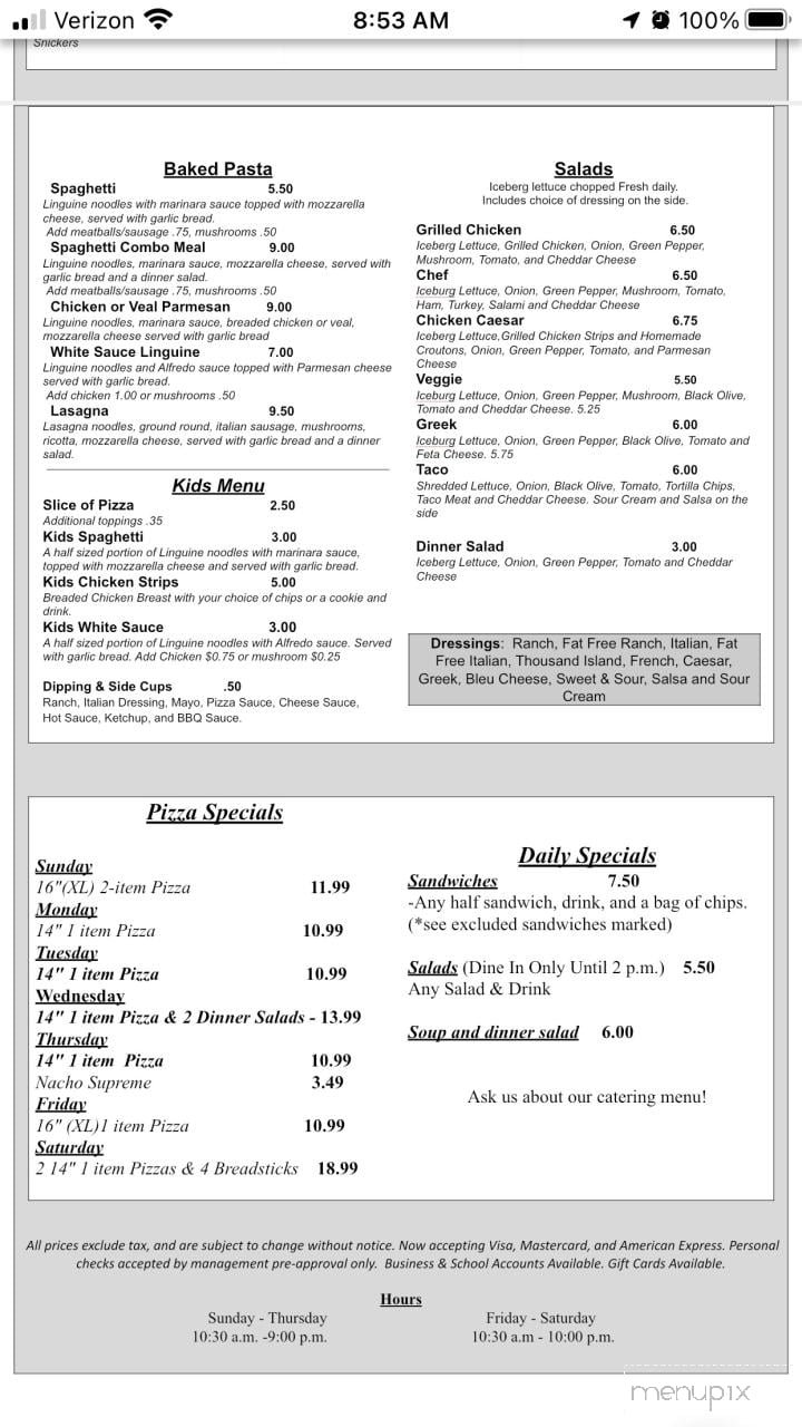 Menu page 2