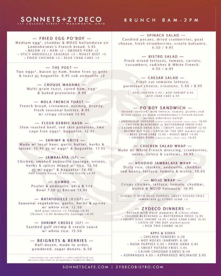 Menu page 1