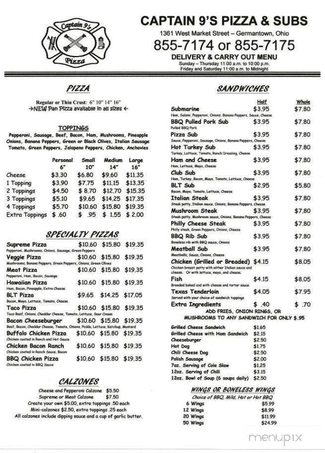 Menu page 1