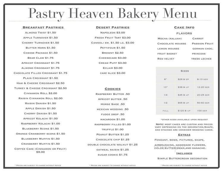 Menu page 1