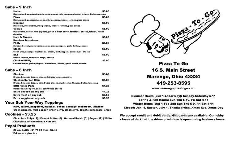 Menu page 1