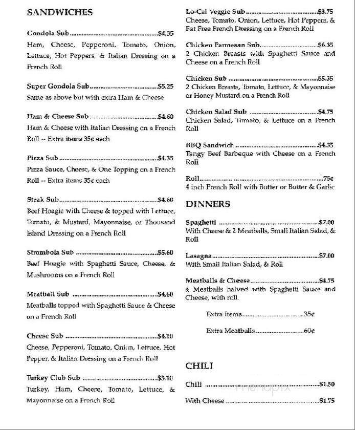 Menu page 1